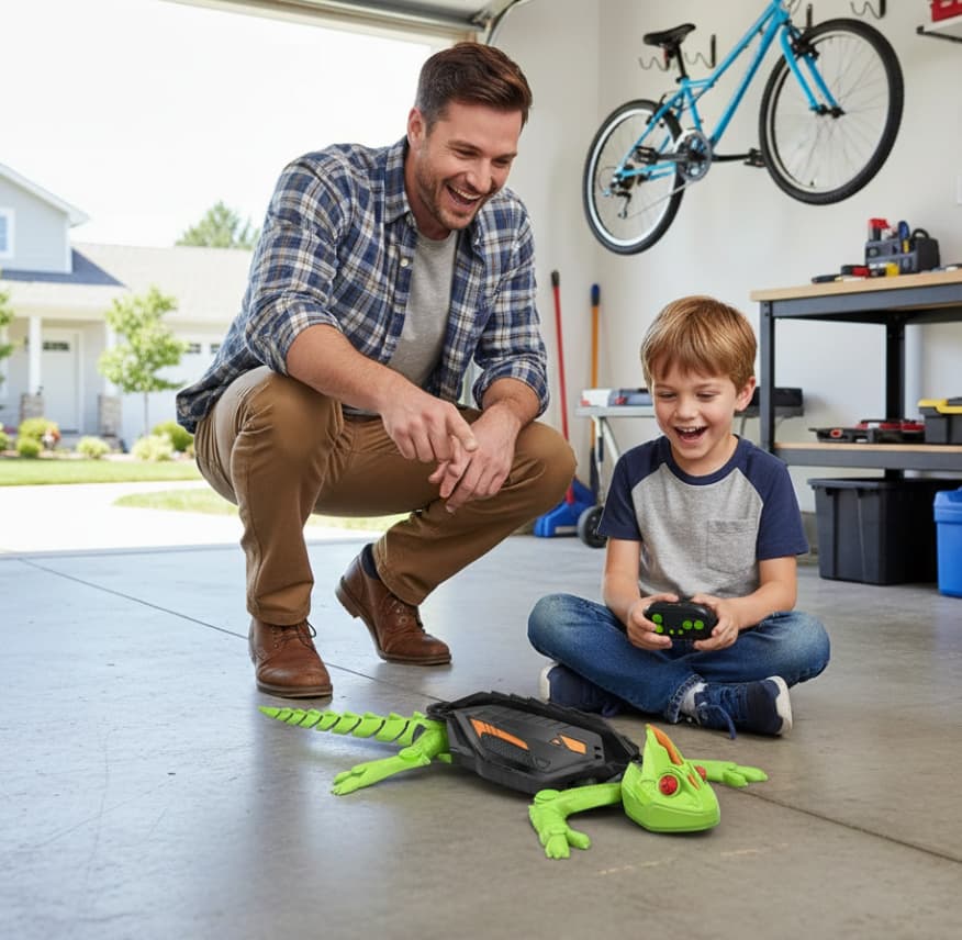 Turbo Lizard – Interaktywny Gekon RC Wspinający Się Po Ścianie i Suficie